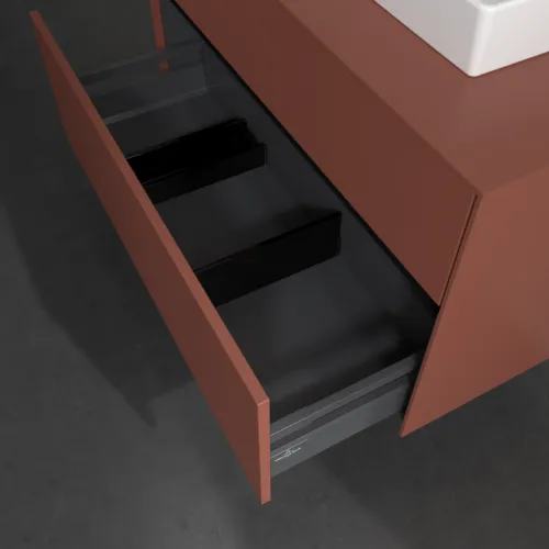 Bild von VILLEROY BOCH Collaro Waschbeckenunterschrank, mit Beleuchtung, 2 Auszüge, 1000 x 548 x 500 mm, Wine Red / Wine Red #C015B0AH