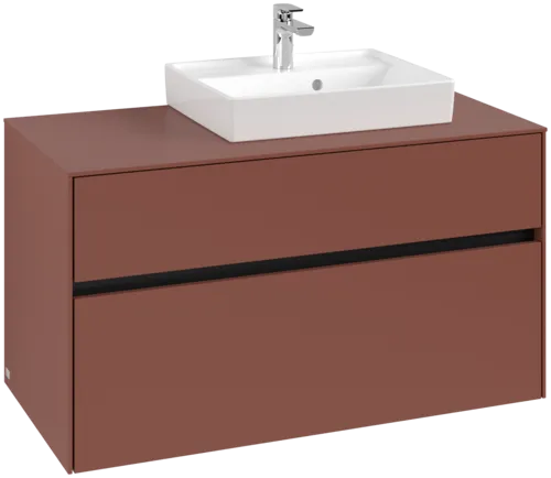 Obrázek VILLEROY BOCH Collaro toaletní skříňka, s osvětlením, 2 výsuvy, 1000 x 548 x 500 mm, Vínově červená / Vínově červená #C015B0AH