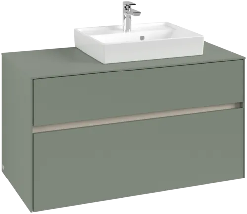 Picture of VILLEROY BOCH Collaro Vanity unit, with lighting, 2 pull-out compartments, 1000 x 548 x 500 mm, Soft Green / Soft Green #C015B0AF