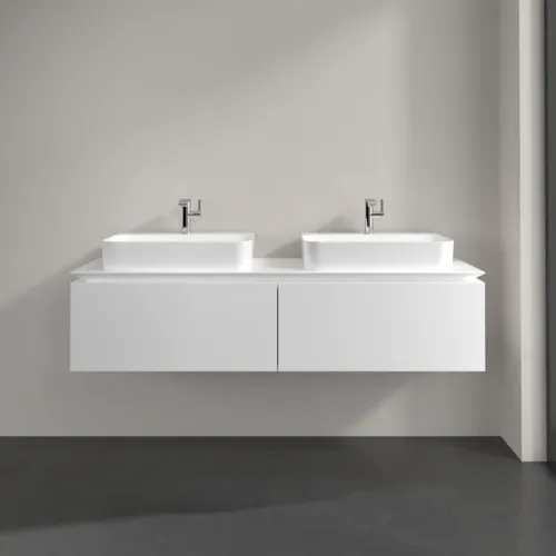Bild von VILLEROY BOCH Legato Waschbeckenunterschrank, 2 Auszüge, 1600 x 380 x 500 mm, White Matt / White Matt #B76700MS
