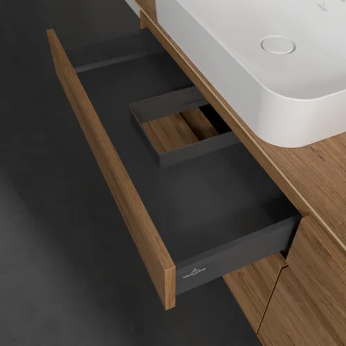 Bild von VILLEROY BOCH Legato Waschbeckenunterschrank, 4 Auszüge, 1600 x 550 x 500 mm, Kansas Oak / Kansas Oak #B76800RH