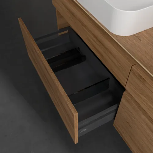 Bild von VILLEROY BOCH Legato Waschbeckenunterschrank, 4 Auszüge, 1600 x 550 x 500 mm, Kansas Oak / Kansas Oak #B76800RH