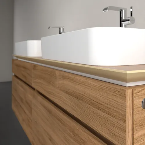 Bild von VILLEROY BOCH Legato Waschbeckenunterschrank, 4 Auszüge, 1600 x 550 x 500 mm, Kansas Oak / Kansas Oak #B76800RH