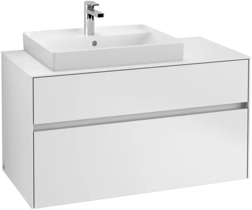 Obrázek VILLEROY BOCH Collaro toaletní skříňka, s osvětlením, 2 výsuvy, 1000 x 548 x 500 mm, bílá matná / bílá matná #C017B0MS