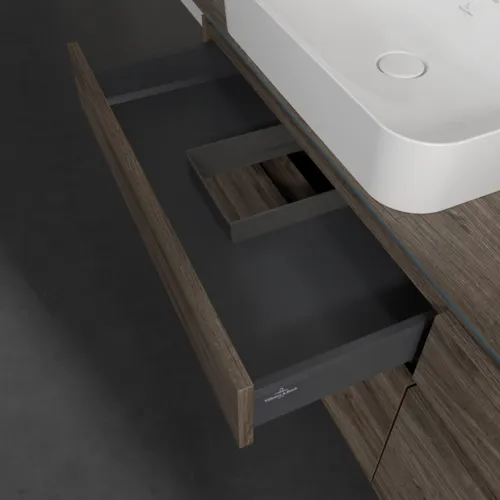Bild von VILLEROY BOCH Legato Waschbeckenunterschrank, 4 Auszüge, 1600 x 550 x 500 mm, Stone Oak / Stone Oak #B76800RK