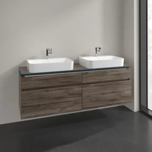 Bild von VILLEROY BOCH Legato Waschbeckenunterschrank, 4 Auszüge, 1600 x 550 x 500 mm, Stone Oak / Stone Oak #B76800RK