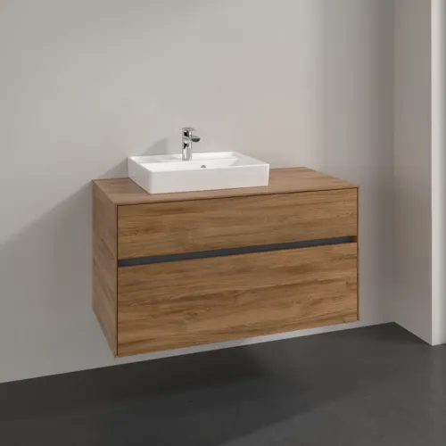 Bild von VILLEROY BOCH Collaro Waschbeckenunterschrank, 2 Auszüge, 1000 x 548 x 500 mm, Kansas Oak #C01400RH