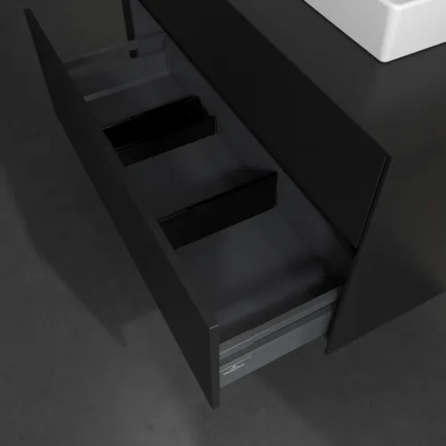 Bild von VILLEROY BOCH Collaro Waschbeckenunterschrank, 2 Auszüge, 1000 x 548 x 500 mm, Volcano Black / Volcano Black #C01500VL