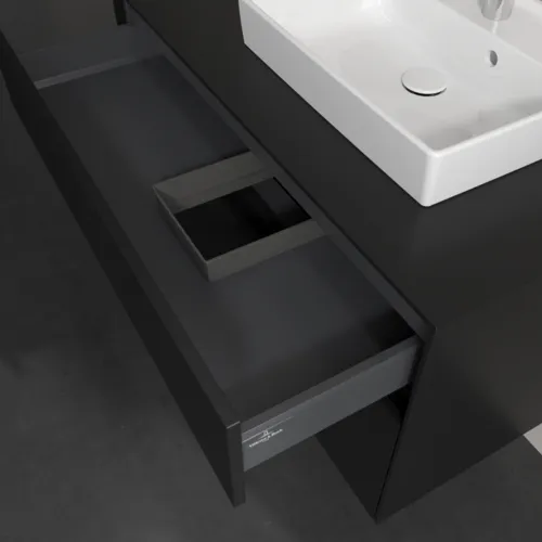 Bild von VILLEROY BOCH Collaro Waschbeckenunterschrank, 2 Auszüge, 1000 x 548 x 500 mm, Volcano Black / Volcano Black #C01500VL