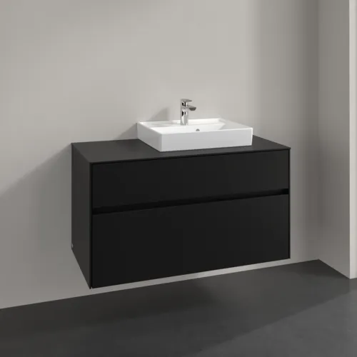 Bild von VILLEROY BOCH Collaro Waschbeckenunterschrank, 2 Auszüge, 1000 x 548 x 500 mm, Volcano Black / Volcano Black #C01500VL