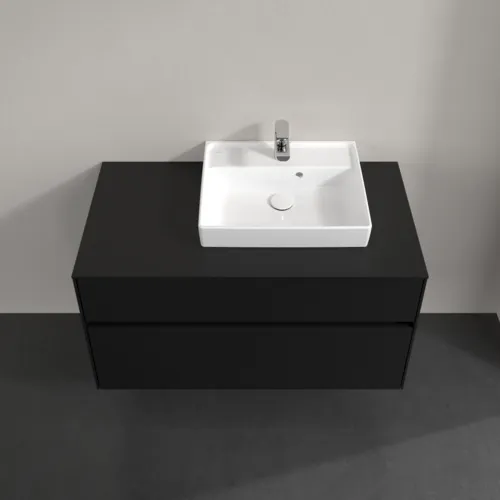 Bild von VILLEROY BOCH Collaro Waschbeckenunterschrank, 2 Auszüge, 1000 x 548 x 500 mm, Volcano Black / Volcano Black #C01500VL