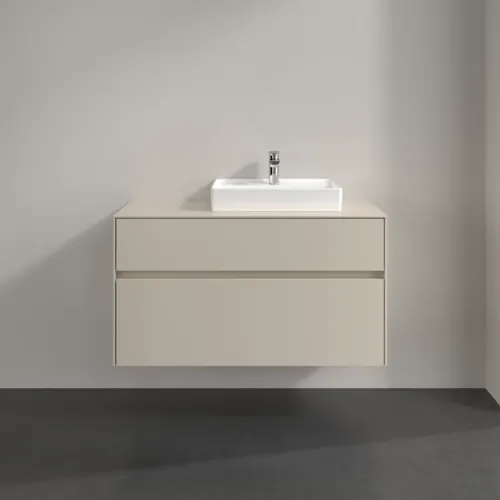 Bild von VILLEROY BOCH Collaro Waschbeckenunterschrank, 2 Auszüge, 1000 x 548 x 500 mm, Cashmere Grey / Cashmere Grey #C01500VN