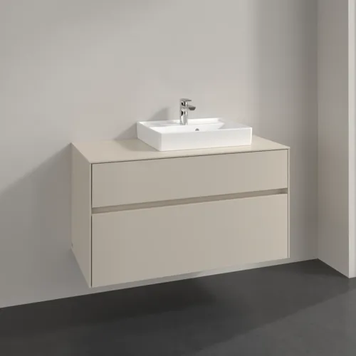 Bild von VILLEROY BOCH Collaro Waschbeckenunterschrank, 2 Auszüge, 1000 x 548 x 500 mm, Cashmere Grey / Cashmere Grey #C01500VN