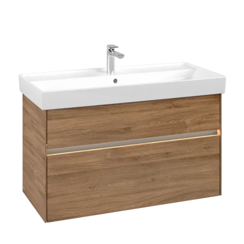 Picture of VILLEROY BOCH Collaro Vanity unit, with lighting, 2 pull-out compartments, 954 x 546 x 444 mm, Oak Kansas #C011B0RH