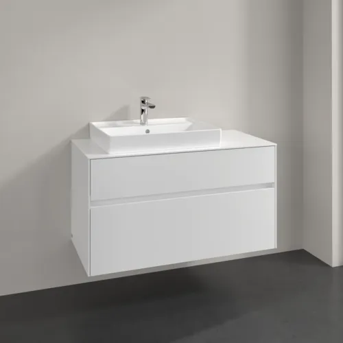 Bild von VILLEROY BOCH Collaro Waschbeckenunterschrank, 2 Auszüge, 1000 x 548 x 500 mm, Glossy White / Glossy White #C01700DH