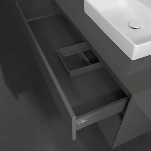Bild von VILLEROY BOCH Collaro Waschbeckenunterschrank, mit Beleuchtung, 2 Auszüge, 1000 x 548 x 500 mm, Glossy Grey / Glossy Grey #C015B0FP