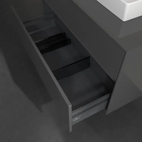 Bild von VILLEROY BOCH Collaro Waschbeckenunterschrank, mit Beleuchtung, 2 Auszüge, 1000 x 548 x 500 mm, Glossy Grey / Glossy Grey #C015B0FP