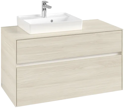Obrázek VILLEROY BOCH Collaro Vanity unit, with lighting, 2 pull-out compartments, 1000 x 548 x 500 mm, White Oak / White Oak #C014B0AA