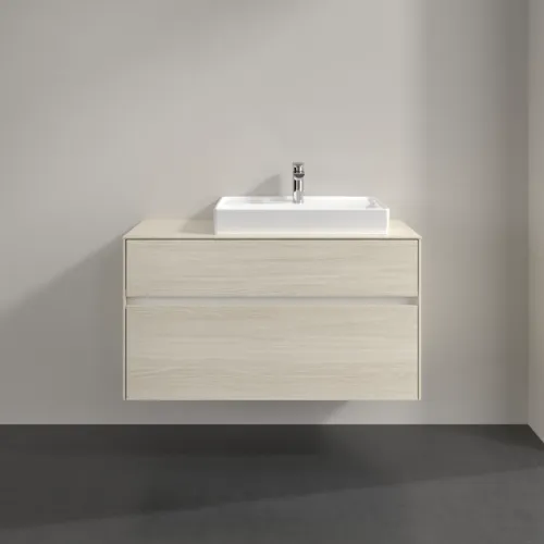 VILLEROY BOCH Collaro Waschbeckenunterschrank, 2 Auszüge, 1000 x 548 x 500 mm, White Oak / White Oak #C01800AA, Bild 3