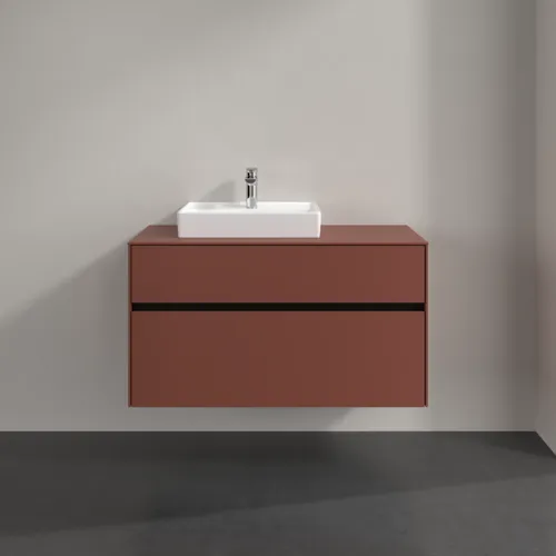 Bild von VILLEROY BOCH Collaro Waschbeckenunterschrank, mit Beleuchtung, 2 Auszüge, 1000 x 548 x 500 mm, Wine Red / Wine Red #C014B0AH
