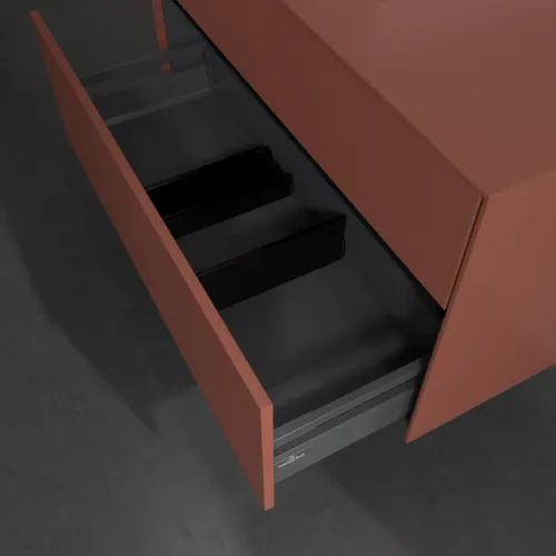 Bild von VILLEROY BOCH Collaro Waschbeckenunterschrank, mit Beleuchtung, 2 Auszüge, 1000 x 548 x 500 mm, Wine Red / Wine Red #C014B0AH