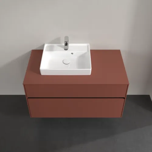 Bild von VILLEROY BOCH Collaro Waschbeckenunterschrank, mit Beleuchtung, 2 Auszüge, 1000 x 548 x 500 mm, Wine Red / Wine Red #C014B0AH