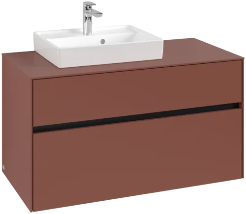 Obrázek VILLEROY BOCH Collaro toaletní skříňka, s osvětlením, 2 výsuvy, 1000 x 548 x 500 mm, Vínově červená / Vínově červená #C014B0AH