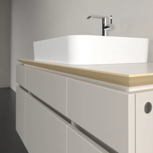 Bild von VILLEROY BOCH Legato Waschbeckenunterschrank, mit Beleuchtung, 5 Auszüge, 1200 x 550 x 500 mm, Soft Grey / Soft Grey #B758L0VK