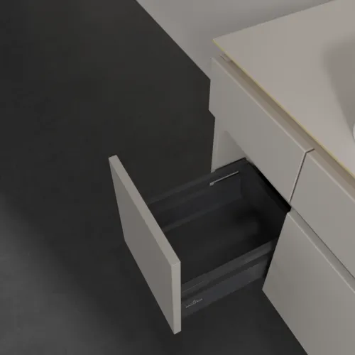 Bild von VILLEROY BOCH Legato Waschbeckenunterschrank, mit Beleuchtung, 5 Auszüge, 1200 x 550 x 500 mm, Soft Grey / Soft Grey #B758L0VK