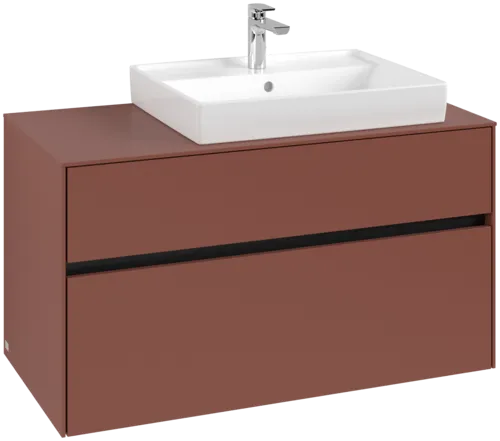 VILLEROY BOCH Collaro Vanity unit, 2 pull-out compartments, 1000 x 548 x 500 mm, Wine Red / Wine Red #C01800AH resmi