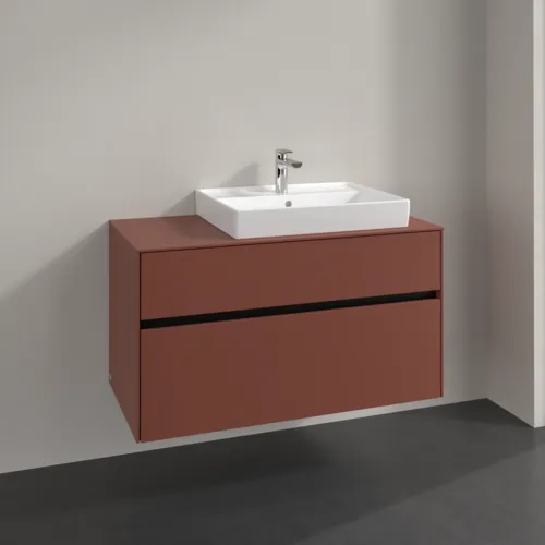 Bild von VILLEROY BOCH Collaro Waschbeckenunterschrank, 2 Auszüge, 1000 x 548 x 500 mm, Wine Red / Wine Red #C01800AH