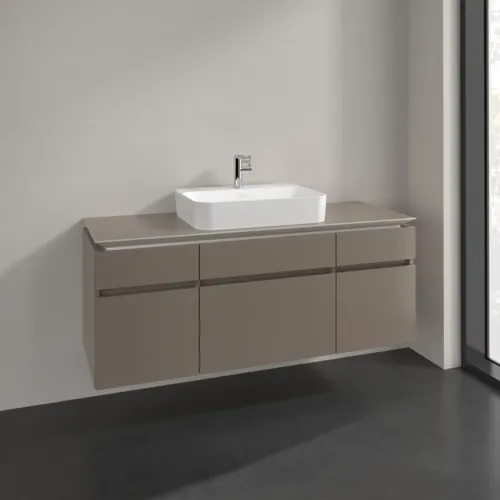 Bild von VILLEROY BOCH Legato Waschbeckenunterschrank, 5 Auszüge, 1400 x 550 x 500 mm, Truffle Grey / Truffle Grey #B76000VG