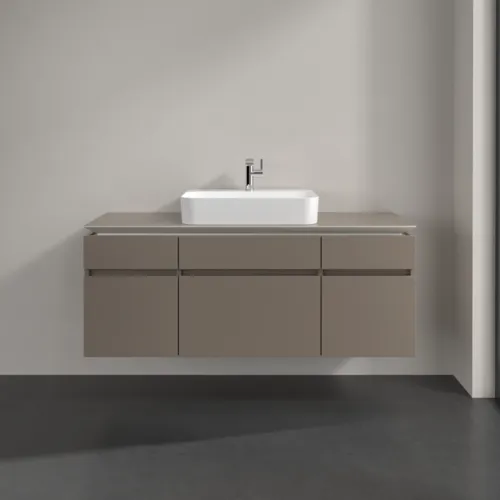 Bild von VILLEROY BOCH Legato Waschbeckenunterschrank, 5 Auszüge, 1400 x 550 x 500 mm, Truffle Grey / Truffle Grey #B76000VG