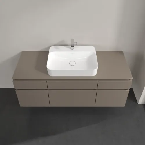 Bild von VILLEROY BOCH Legato Waschbeckenunterschrank, 5 Auszüge, 1400 x 550 x 500 mm, Truffle Grey / Truffle Grey #B76000VG