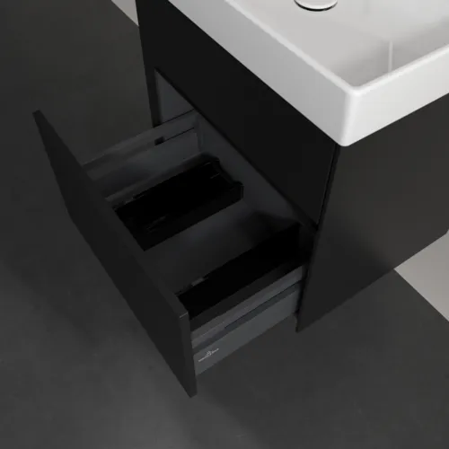Bild von VILLEROY BOCH Collaro Waschbeckenunterschrank, 2 Auszüge, 554 x 546 x 444 mm, Volcano Black #C00800VL