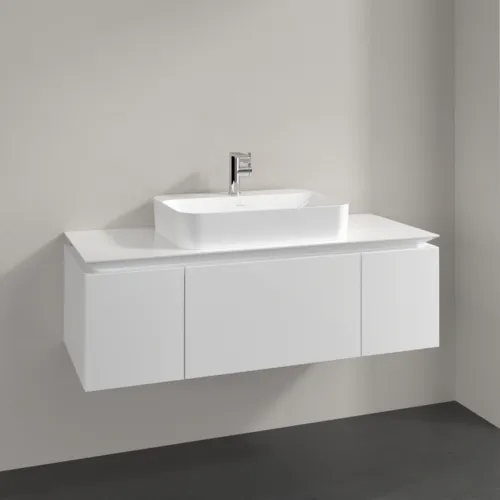 Bild von VILLEROY BOCH Legato Waschbeckenunterschrank, 3 Auszüge, 1200 x 380 x 500 mm, Glossy White / Glossy White #B75700DH