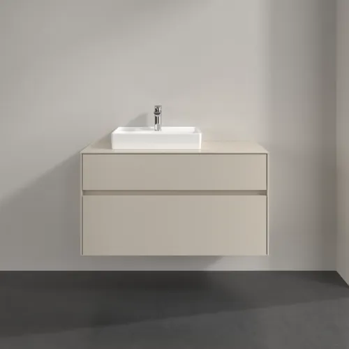 Bild von VILLEROY BOCH Collaro Waschbeckenunterschrank, 2 Auszüge, 1000 x 548 x 500 mm, Cashmere Grey / Cashmere Grey #C01400VN