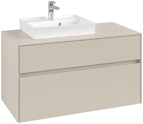 VILLEROY BOCH Collaro Vanity unit, 2 pull-out compartments, 1000 x 548 x 500 mm, Cashmere Grey / Cashmere Grey #C01400VN resmi