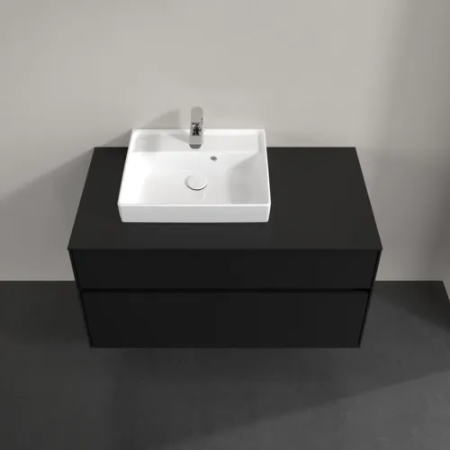 Bild von VILLEROY BOCH Collaro Waschbeckenunterschrank, 2 Auszüge, 1000 x 548 x 500 mm, Volcano Black / Volcano Black #C01400VL
