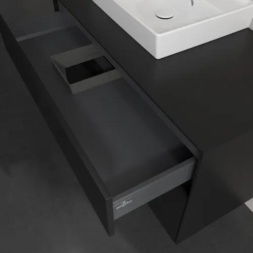 Bild von VILLEROY BOCH Collaro Waschbeckenunterschrank, 2 Auszüge, 1000 x 548 x 500 mm, Volcano Black / Volcano Black #C01400VL
