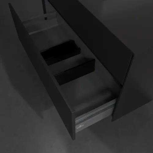 Bild von VILLEROY BOCH Collaro Waschbeckenunterschrank, 2 Auszüge, 1000 x 548 x 500 mm, Volcano Black / Volcano Black #C01400VL