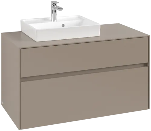Picture of VILLEROY BOCH Collaro Vanity unit, 2 pull-out compartments, 1000 x 548 x 500 mm, Taupe / Taupe #C01400VM