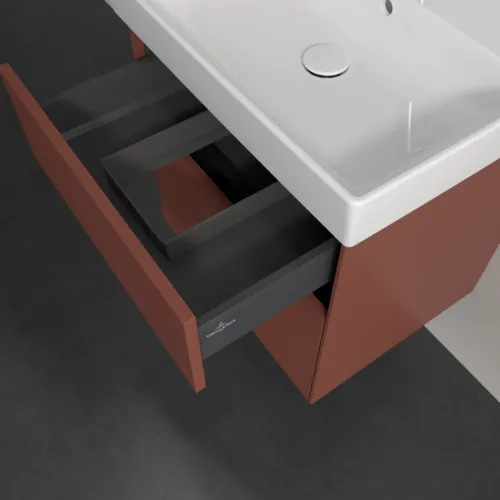 Bild von VILLEROY BOCH Collaro Waschbeckenunterschrank, mit Beleuchtung, 2 Auszüge, 554 x 546 x 444 mm, Wine Red #C008B0AH
