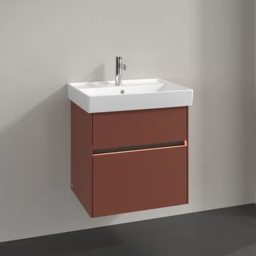 Bild von VILLEROY BOCH Collaro Waschbeckenunterschrank, mit Beleuchtung, 2 Auszüge, 554 x 546 x 444 mm, Wine Red #C008B0AH