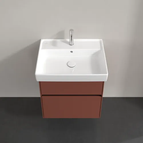 Bild von VILLEROY BOCH Collaro Waschbeckenunterschrank, mit Beleuchtung, 2 Auszüge, 554 x 546 x 444 mm, Wine Red #C008B0AH