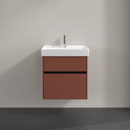 Bild von VILLEROY BOCH Collaro Waschbeckenunterschrank, mit Beleuchtung, 2 Auszüge, 554 x 546 x 444 mm, Wine Red #C008B0AH