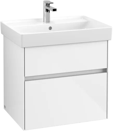 VILLEROY BOCH Collaro Vanity unit, with lighting, 2 pull-out compartments, 604 x 546 x 444 mm, Glossy White #C009B0DH resmi
