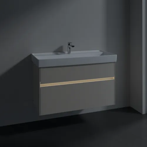 Bild von VILLEROY BOCH Collaro Waschbeckenunterschrank, mit Beleuchtung, 2 Auszüge, 954 x 546 x 444 mm, Cashmere Grey #C011B0VN