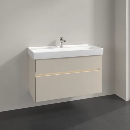 Bild von VILLEROY BOCH Collaro Waschbeckenunterschrank, mit Beleuchtung, 2 Auszüge, 954 x 546 x 444 mm, Cashmere Grey #C011B0VN