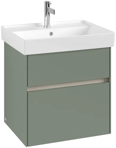 VILLEROY BOCH Collaro Vanity unit, with lighting, 2 pull-out compartments, 554 x 546 x 444 mm, Soft Green #C008B0AF resmi